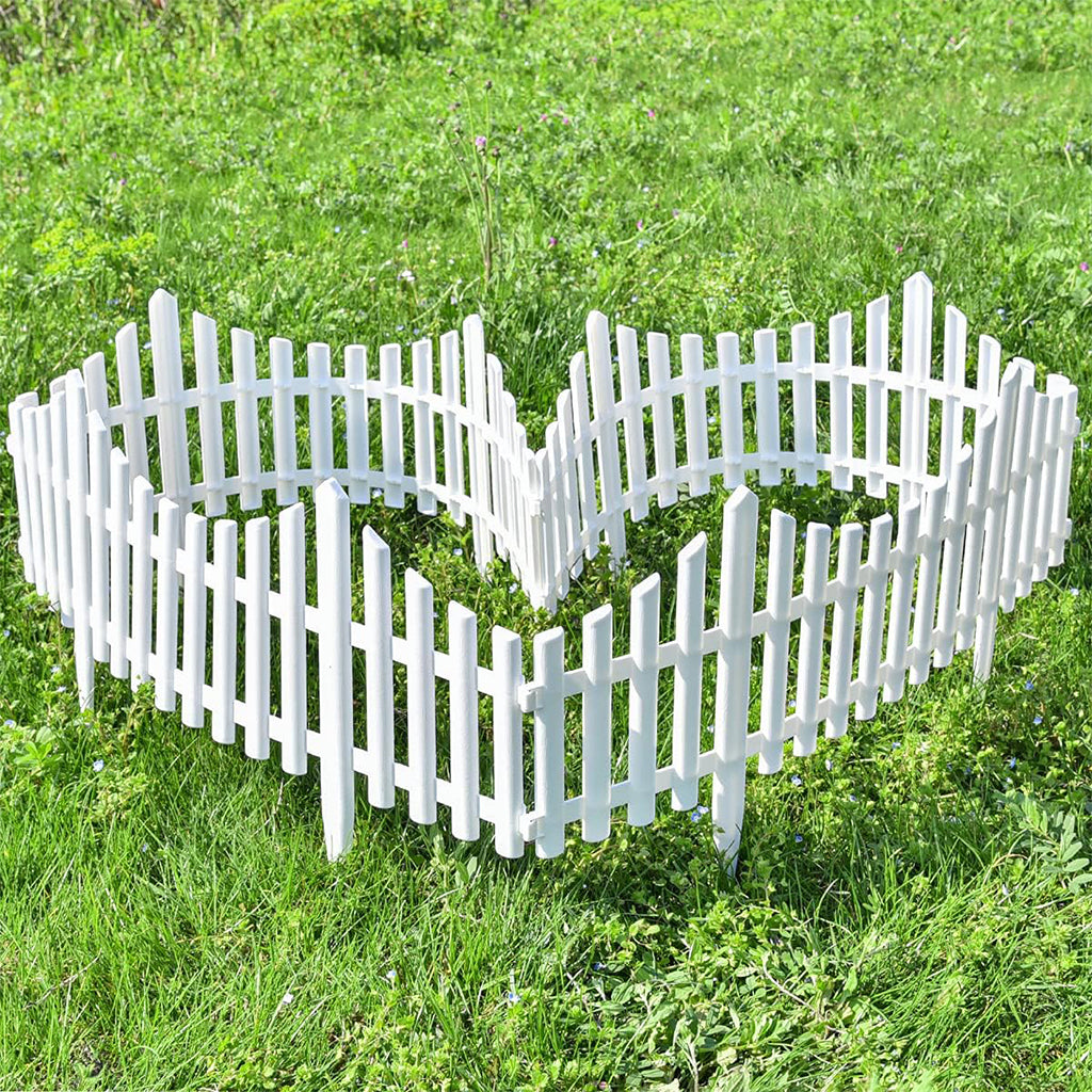 HASTHIP 4Pcs Garden Fences Decorative White Insert-in Connectable Garden Flower Bed Landscaping Boarder Fences Weather Resistant PVC Garden Fences, 60x34cm HASTHIP 4Pcs Garden Fences Decorative White Insert-in Connectable Garden Flower Bed Landscaping Boarder Fences Weather Resistant PVC Garden Fences, 60x34cm